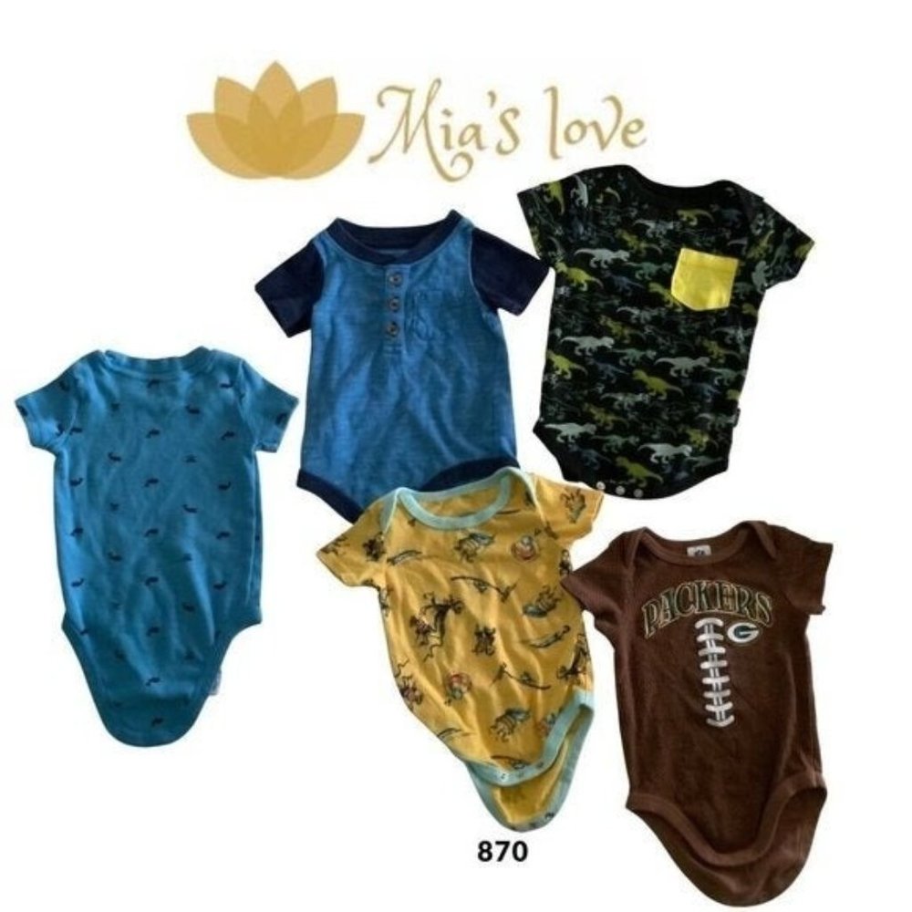 CARTERS, CAT & JACK,  BABY BOYS Romper, Set 5 pieces, Size 3-6 Month.